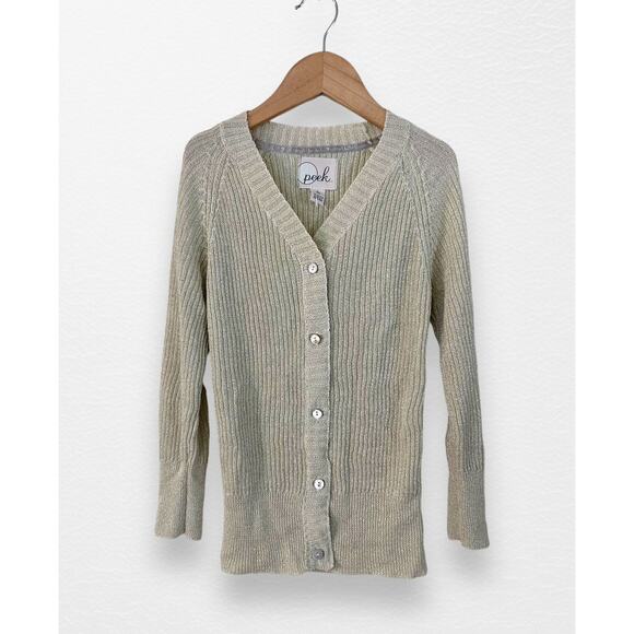 Peek Gold Sparkle Cardigan, Size 8 - Picture 1 of 7